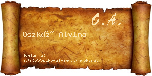 Oszkó Alvina névjegykártya